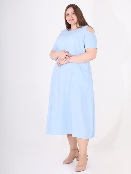 Платье АНАСТАСИЯ Мак с вырезами на плечах - Almond фото 4