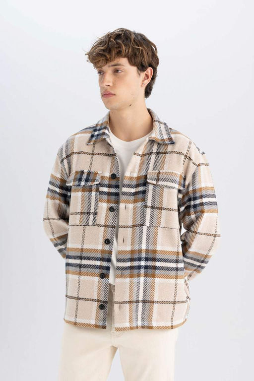 Рубашка Relax Fit в клетку с длинным рукавом Lumberjack - Defacto фото 3