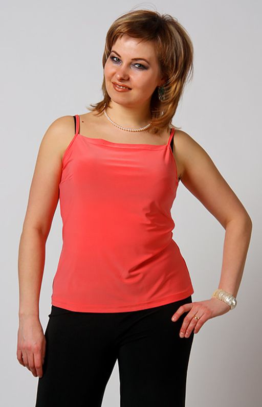 комплект из  блузы свободного покроя  из трикотажной сетки и  маечки из однотонного вискозного трикотажа - Ckc collections фото 2