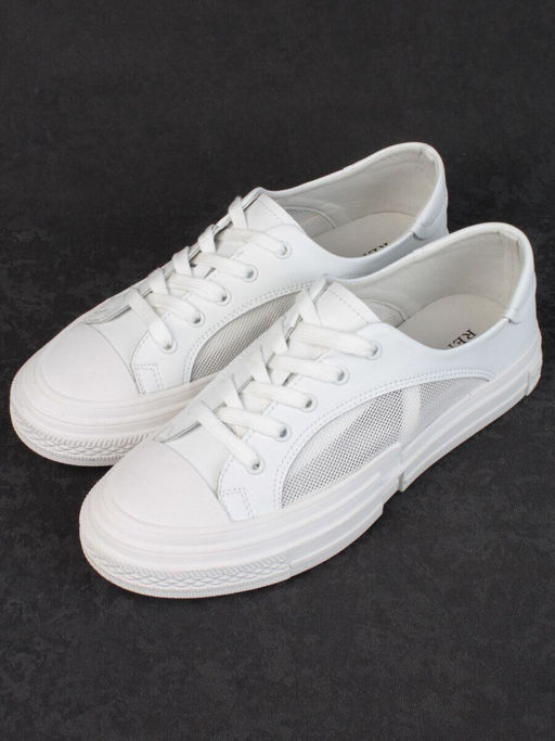 05-PDXL46-1 WHITE Кроссовки женские (натуральная кожа)