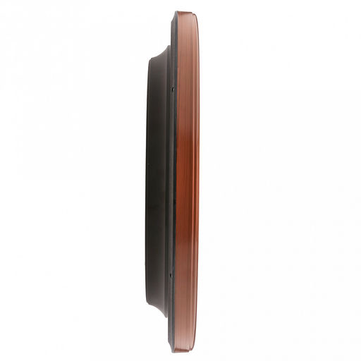 Часы настенные Пава д37,5см, h5,5см, мягкий ход, циферблат Перо белый/перламутровый; цифры арабские, черный с обводкой медного цвета; корпус пластик, светло-коричневый под дерево; в коробке (Китай) - Домашняя мода фото 3