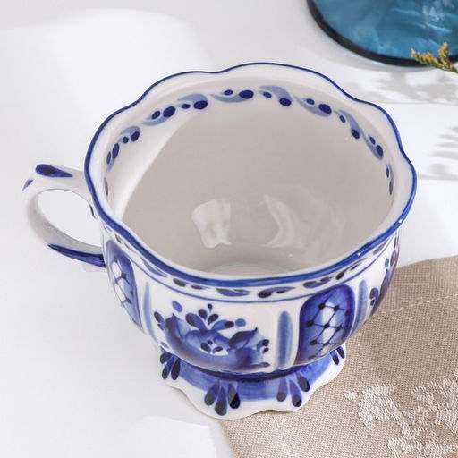 Чашка фарфоровая «Надежда», 12×10×8 см, гжель