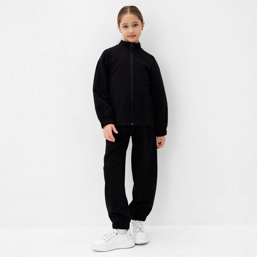 Брюки для девочки MINAKU: Casual Collection KIDS, чёрные, рост 158 см
