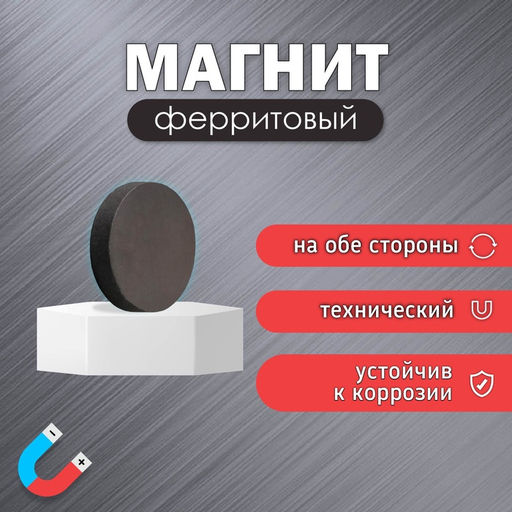 Цена за 40 шт. Магнит технический ферритовый (магнитит на обе стороны), 25×5 мм