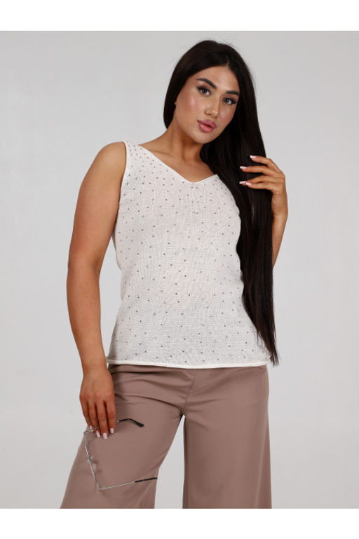 Топ женский ТВ-2 стразы молочный