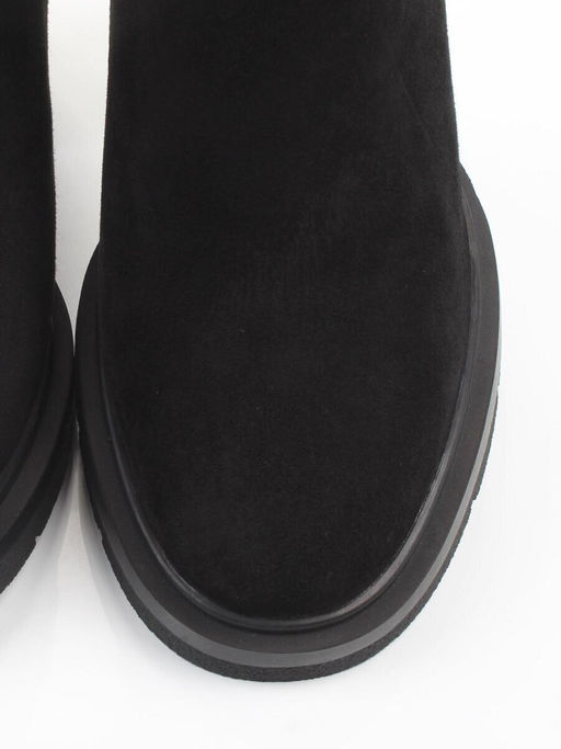 04-M3-9203 BLACK Ботильоны зимние женские (натуральная замша, натуральный мех)