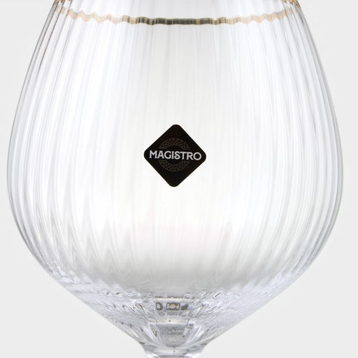 Бокал для вина Magistro «Орион», 550 мл, 10×22 см, с золотой отводкой, стекло, прозрачный