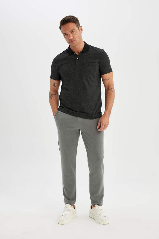 Футболка-поло приталенного кроя с короткими рукавами - Defacto фото 2