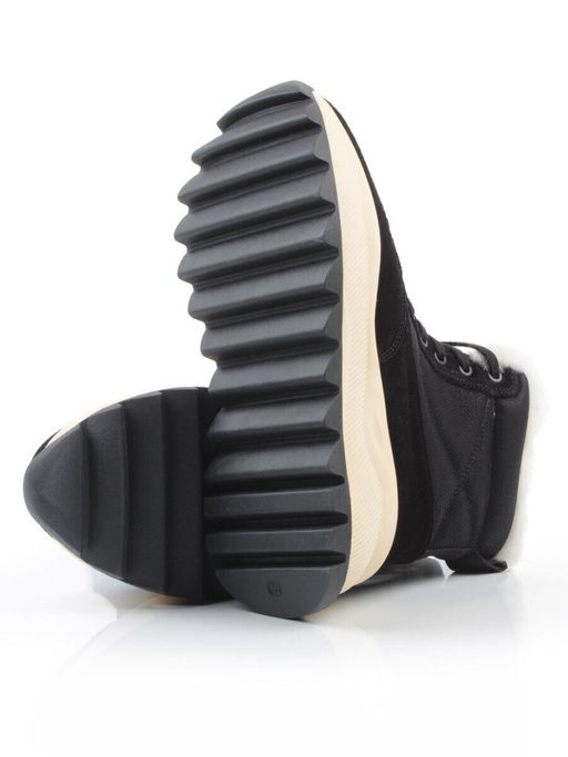 04-PAML05-1Z BLACK Ботинки зимние женские (натуральная замша, 100% шерсть, натуральный мех)