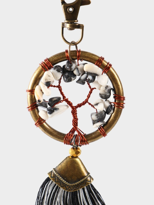 Брелок ловец снов «Великое древо», 19 см, чёрно-белый