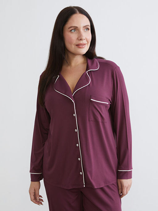 B?y?k Beden G?mlek Yaka Kad?n Pijama Tak?m?