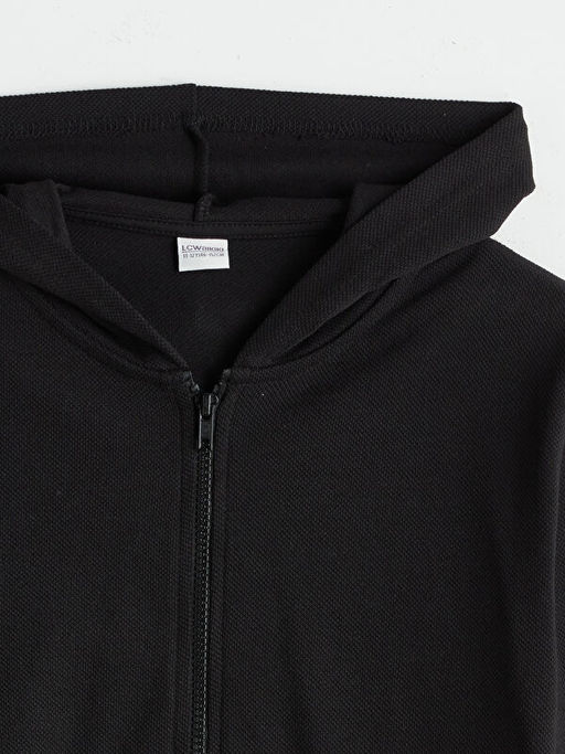 Kap??onlu Erkek ?ocuk Fermuarl? Sweatshirt