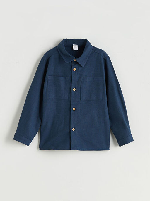 Basic Gabardin Uzun Kollu Erkek ?ocuk G?mlek