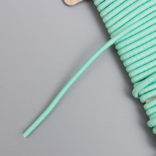 Тесьма декоративная резинка Бирюза круглая намотка 4 м ширина 0,2 см - Арт узор фото 3