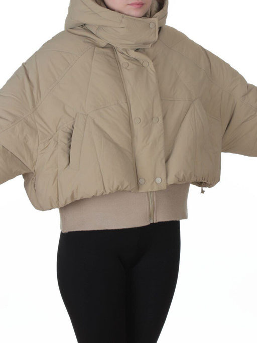 H24-033 BEIGE Куртка пуховая зимняя женская (пух)