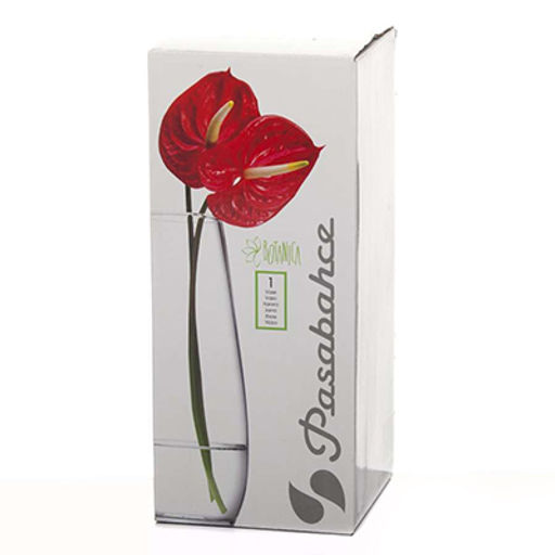 "Ботаника (Botanica)" Ваза для цветов стеклянная 11х26см, форма "капля", цветная коробка, Pasabahce (Россия)