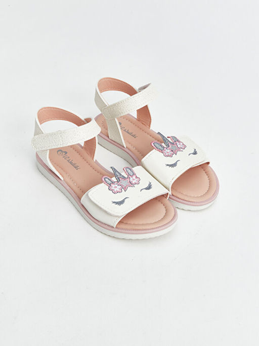 ?ift Bantl? Nak??l? K?z ?ocuk Sandalet