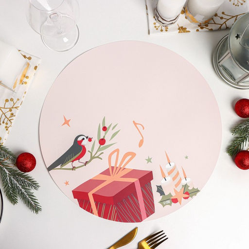 Цена за 4 шт. Салфетка сервировочная на стол Доляна Мелодия, d=36 см