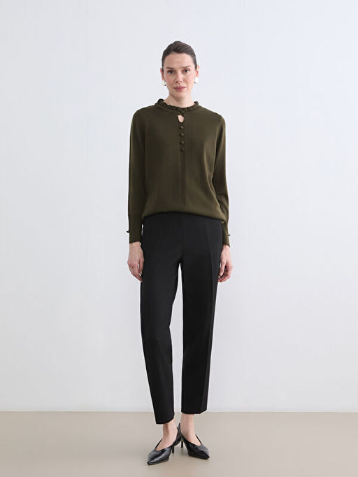 F?rf?rl? Dik Yaka Kad?n Triko Kazak