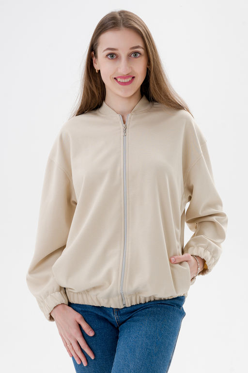 Бомбер из коттон фита песочный макси - Амадэль фото 7