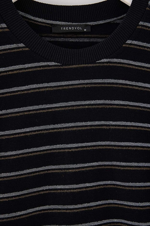 Siyah Regular/Normal Kesim _izgili _rme Uzun Kol T-Shirt TMNAW27TS00006 - Trendyolmilla фото 2