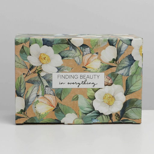 Коробка‒пенал, упаковка подарочная, «Цветы», 22×15×10 см