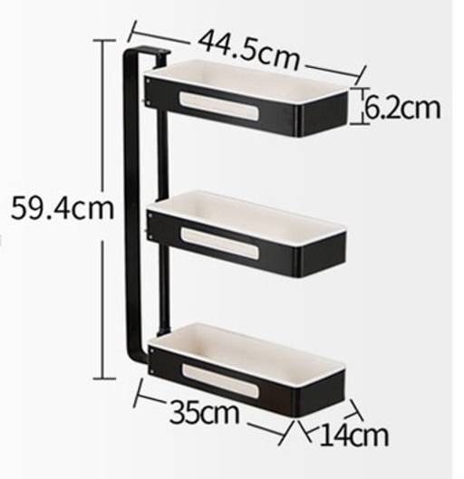 3-х уровневая настенная алюминиевая поворотная полка Storage Organizer