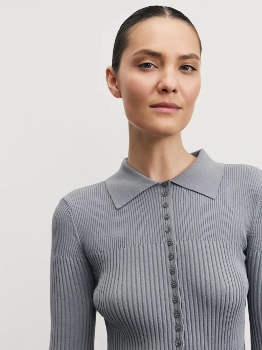 Облегающий джемпер поло из вискозы / Zarina фото 6