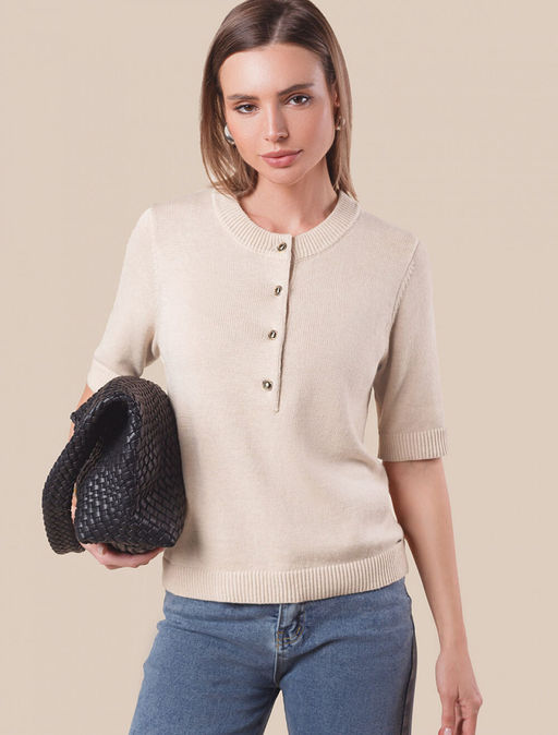 D39.348 Джемпер женский бежевый меланж