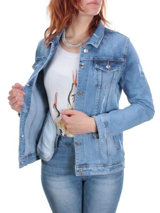 TB105 BLUE Куртка джинсовая женская (95% хлопок, 5% стрейч) - Fashion фото 8