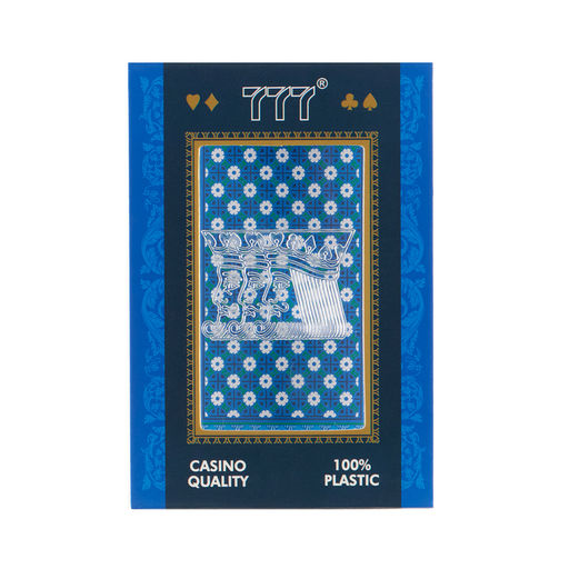Карты игральные пластиковые «777», колода 54 шт., синий с белым