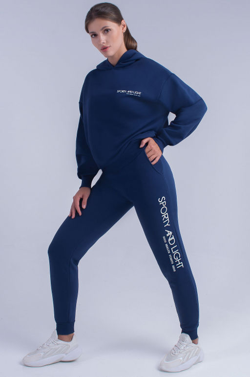 Арт. 2521 Костюм с брюками женский 44-52 (5 шт) Цвет:верх-темно-синий, низ-темно-синий