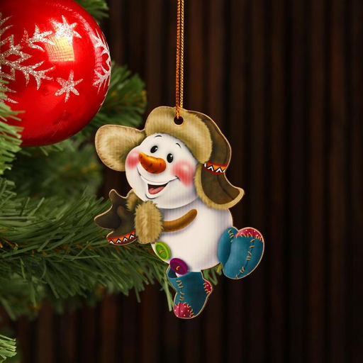 Цена за 3 шт. Ёлочная игрушка Снеговик весёлый, 9.57 см