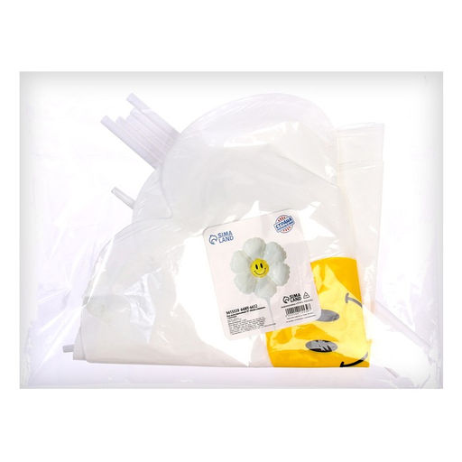 Цена за 5 шт. Воздушный шар фольгированный 14" «Белая ромашка», для палочки