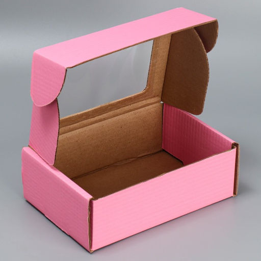 Цена за 5 шт. Коробка подарочная сборная с окном, упаковка, «Розовый», 24 х 8 х 16 см