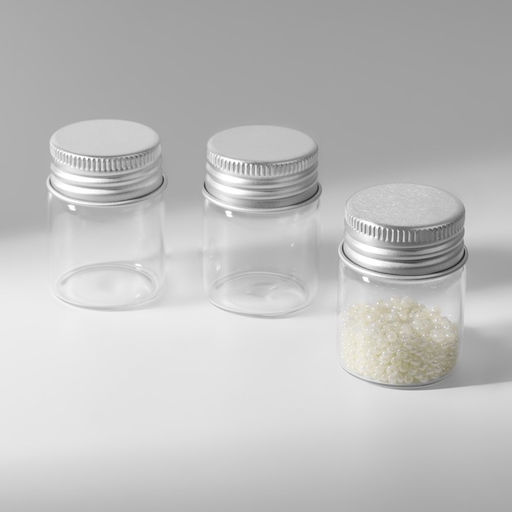 Баночки для хранения бисера, 14 мл, d=3×4 см, 3 шт., стеклянных