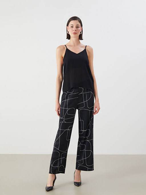 Beli Lastikli Desenli Kad?n Pantolon