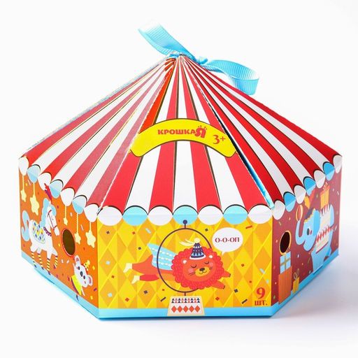 Развивающие тактильные мячики Крошка Я «Цирк», с пищалкой, в наборе 9 шт.