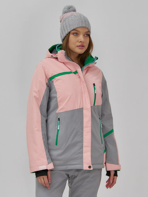 Гоннолыжная куртка женская зимняя персикового цвета 709P - Chunmai фото 3