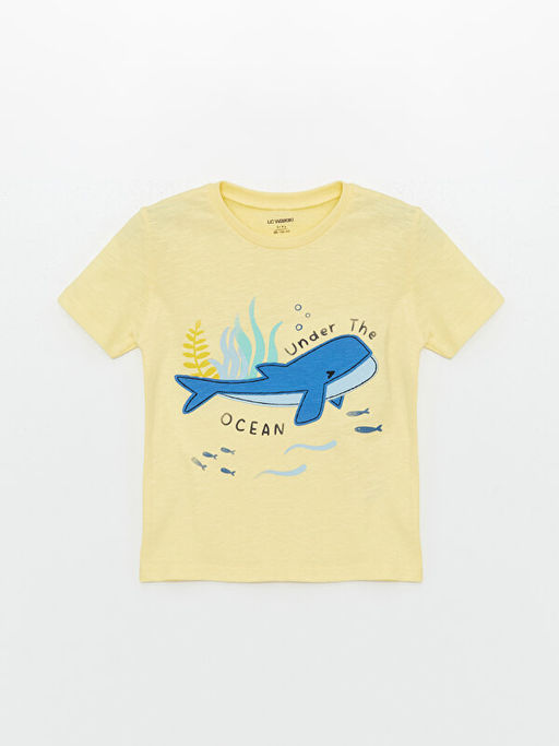 Bisiklet Yaka K?sa Kollu Bask?l? Erkek Bebek Ti??rt - Waikiki фото 3