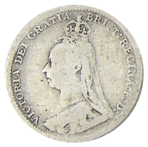 3 пенса 1890 года Великобритания