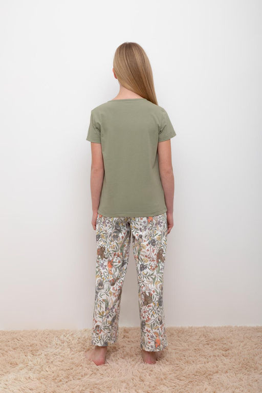 Crockid _ КБ 2827/оливковый хаки,эвкалипт пижама для дев