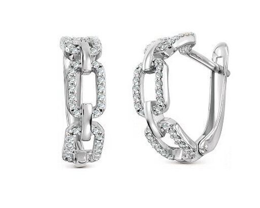 Серьги из серебра куб.циркон., В10-0937