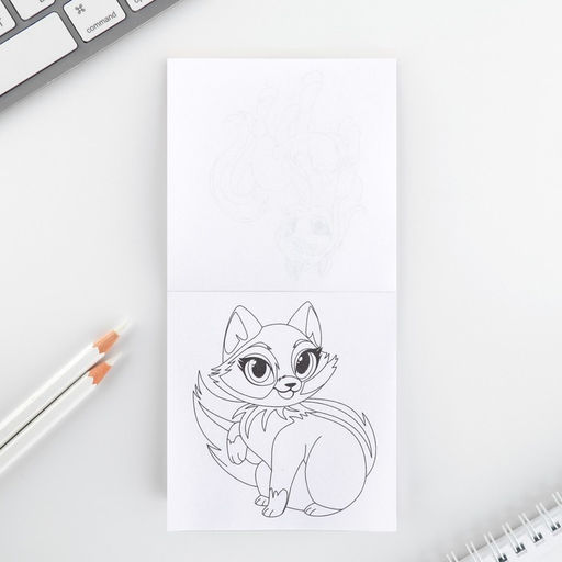 Цена за 2 шт. Подарочный набор: блокнот-раскраска и восковые мелки Мечта принцессы