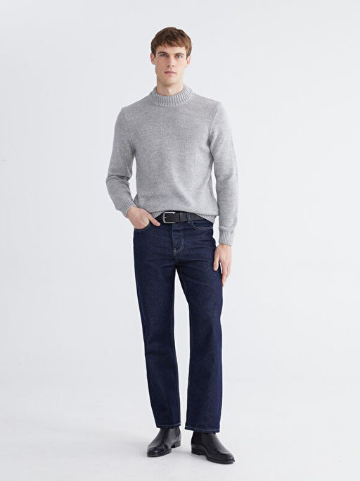 Yar?m Bal?k?? Yaka Erkek Triko Kazak