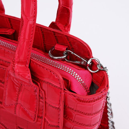 Сумка женская тоут на молнии, 18.5×8×15 см, розовая