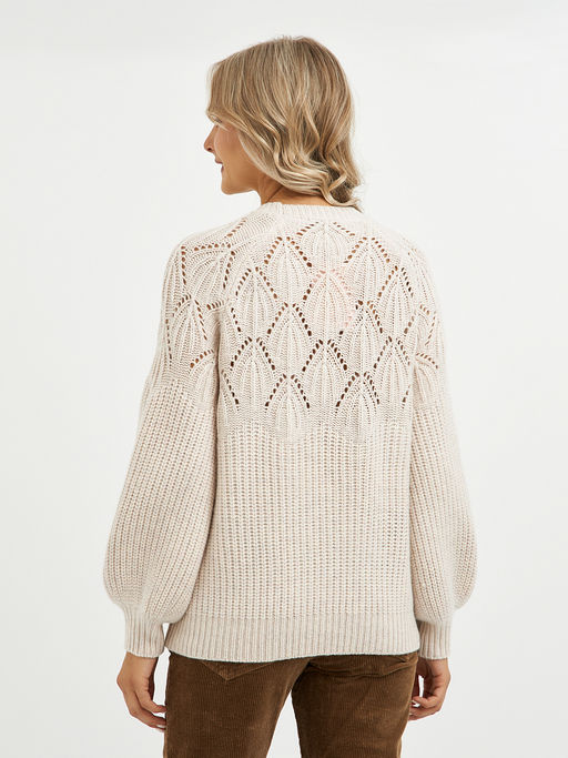 джемпер женский из шерсти с перфорацией - Glenfield фото 8