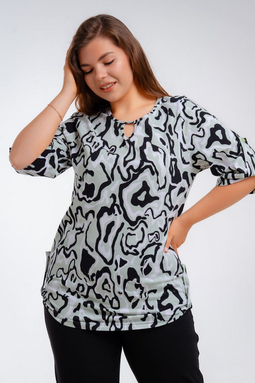 Туника женская из кулирки Полина палитра мята - Амадэль фото 4