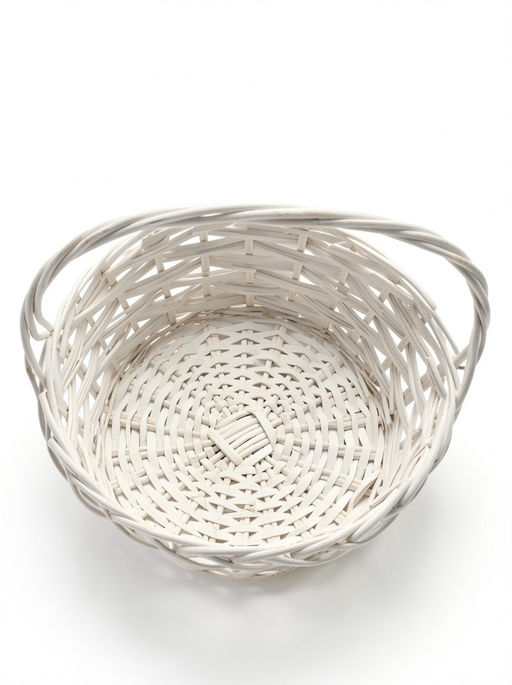 Корзина плетёная для хранения Lata, с ручкой, лоза, белая, набор 2 шт.