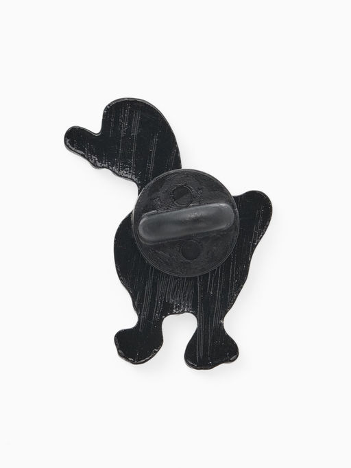 Цена за 4 шт. Значок Гусь с ножом, цвет бело-оранжевый в чёрном металле